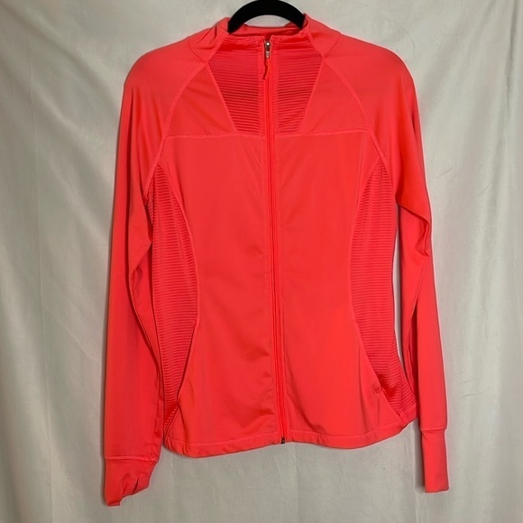 TANGERINE BRIGHT ACTIVEWEAR ZIP UP JACKET (M) - Picture 1 of 7